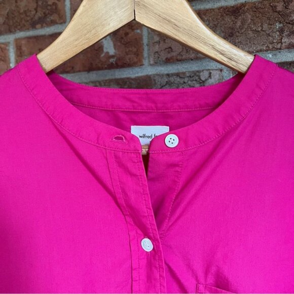 Aritzia Wilfred  Free   * Button-Up Shirt  100% Cotton Hot Pink  Oversized S - Picture 8 of 16